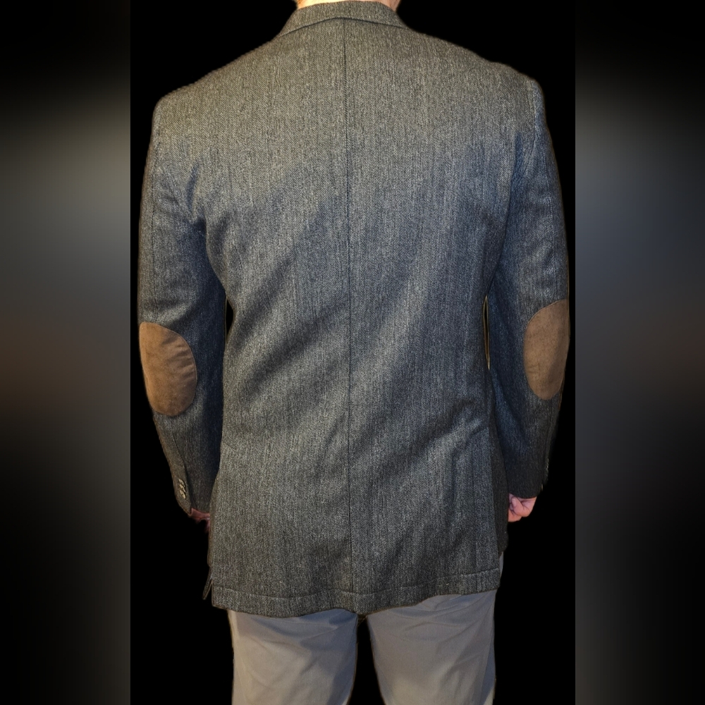 Joseph Abboud Charcoal Blazer with Brown Elbow Patches